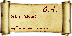 Orbán Adelmár névjegykártya